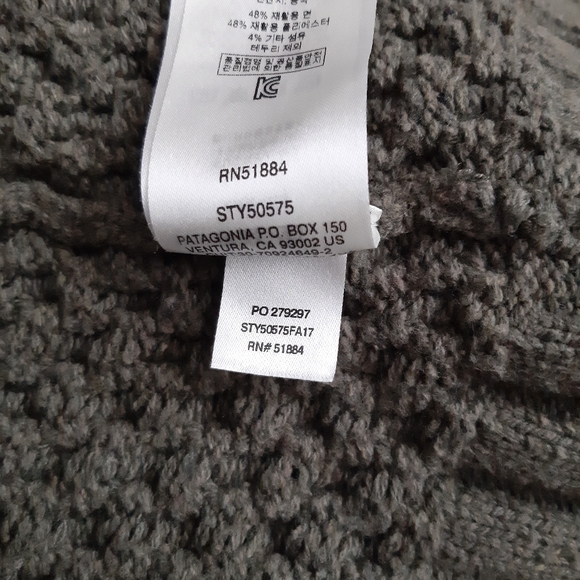 Patagonia Off Coutry Chunky Knit Cardigan Sweater Large Green - Picture 6 of 7